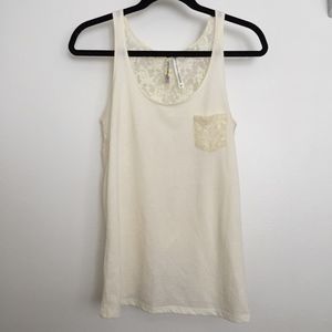 CREAM O'NEILL LACE TANK TOP
